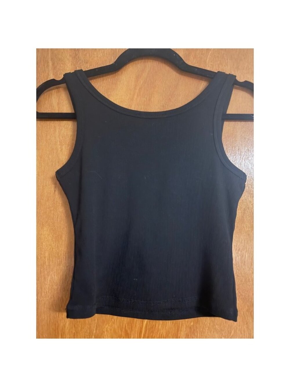 Black Ribbed Rhinestone Send Nudes Tank Top Scoop Neck Y2K - Picture 4 of 4